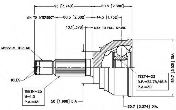 Шарнирный комплект, приводной вал VEMA 18450
