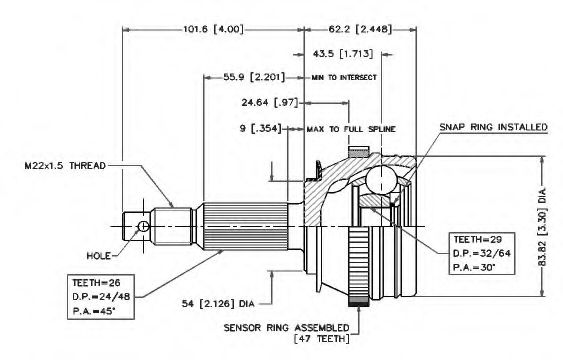 Шарнирный комплект, приводной вал VEMA 18513