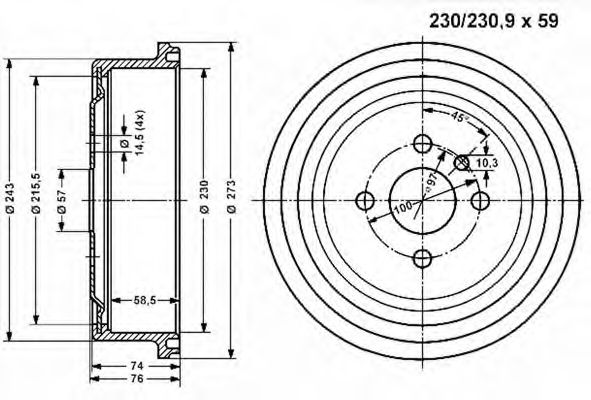 Тормозной барабан VEMA 800830