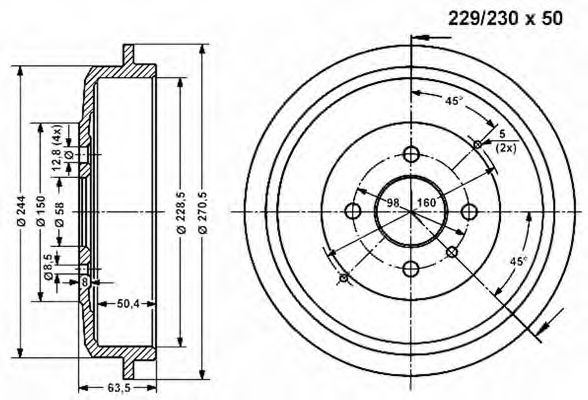Тормозной барабан VEMA 800990