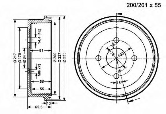 Тормозной барабан VEMA 801075