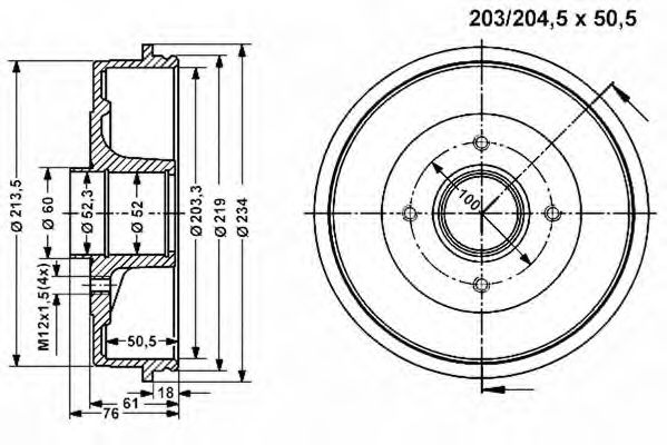 Тормозной барабан VEMA 801094