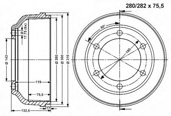 Тормозной барабан VEMA 801164