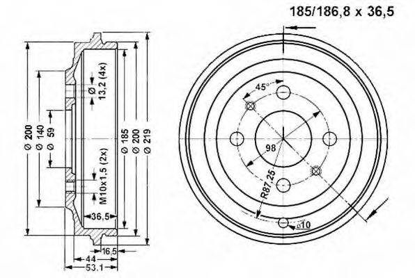 Тормозной барабан VEMA 801179