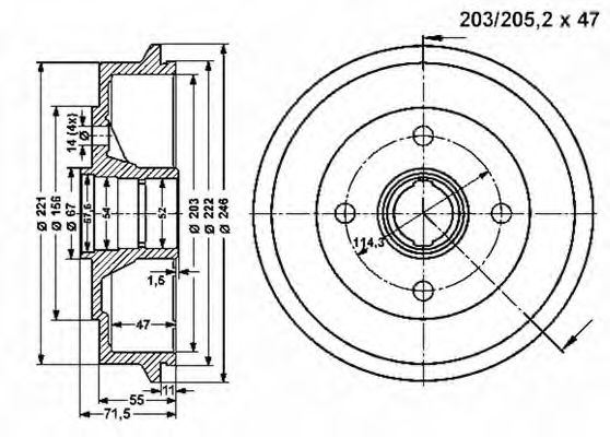 Тормозной барабан VEMA 801239