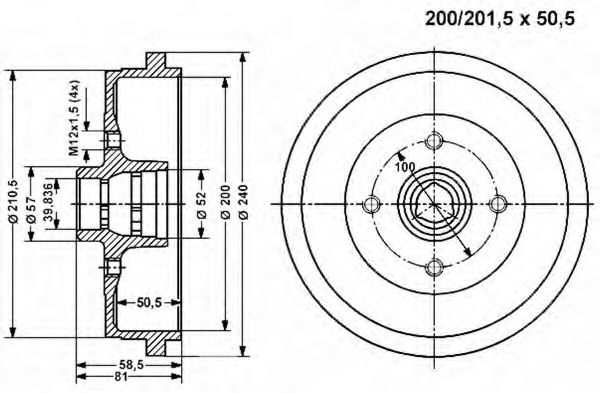 Тормозной барабан VEMA 801321