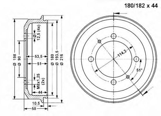 Тормозной барабан VEMA 801329