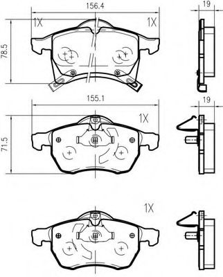 Комплект тормозных колодок, дисковый тормоз VEMA K618000