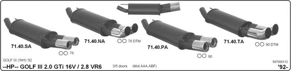 Система глушителя для спортивного автомобиля IMASAF 587000112