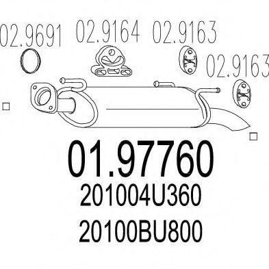 Глушитель выхлопных газов конечный MTS 01.97760