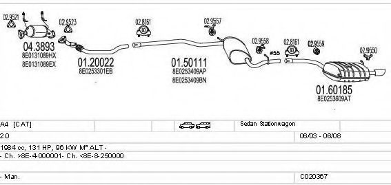 Система выпуска ОГ MTS C020367010204