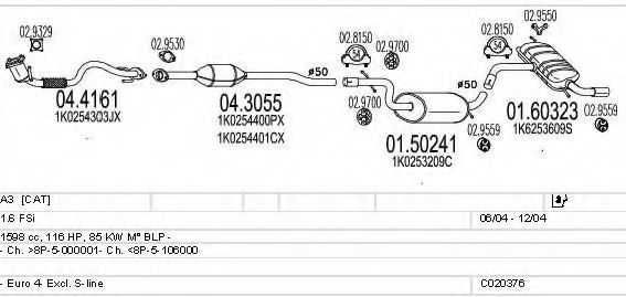 Система выпуска ОГ MTS C020376011163