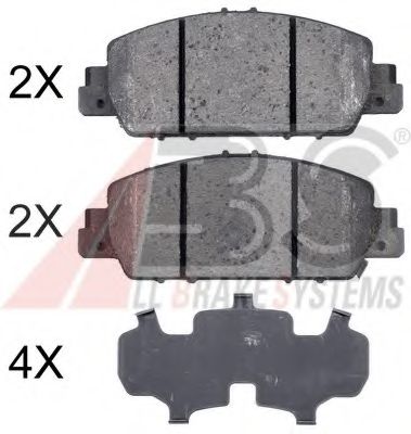 Комплект тормозных колодок, дисковый тормоз A.B.S. 35014