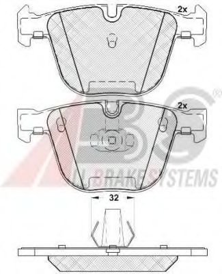 Комплект тормозных колодок, дисковый тормоз A.B.S. 37371 OE