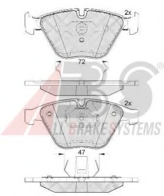 Комплект тормозных колодок, дисковый тормоз A.B.S. 37667 OE