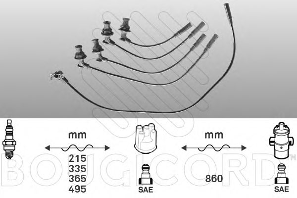 Комплект проводов зажигания BOUGICORD 1420