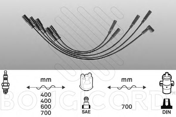 Комплект проводов зажигания BOUGICORD 7277