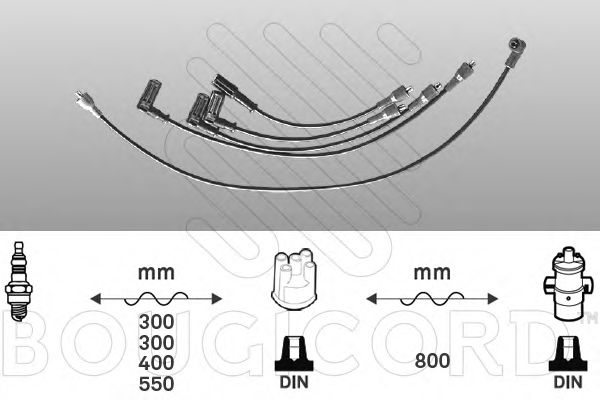 Комплект проводов зажигания BOUGICORD 7282