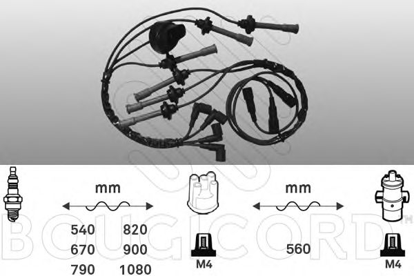 Комплект проводов зажигания BOUGICORD 9700