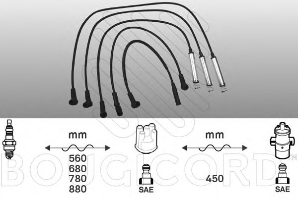 Комплект проводов зажигания BOUGICORD 4128