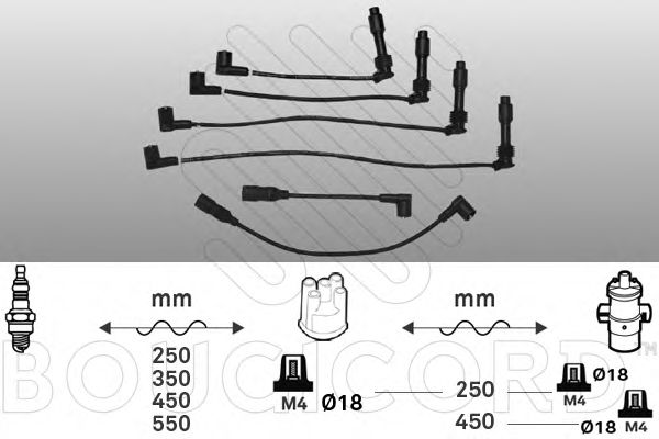 Комплект проводов зажигания BOUGICORD 4156