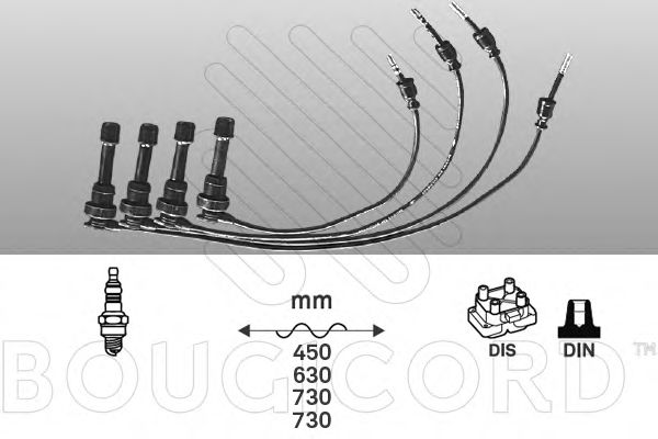 Комплект проводов зажигания BOUGICORD 7172