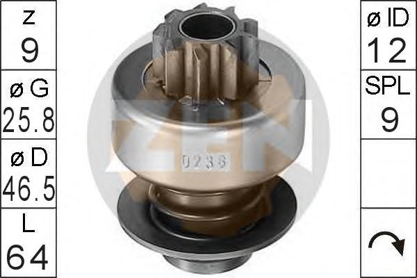 Привод с механизмом свободного хода, стартер ERA 225100