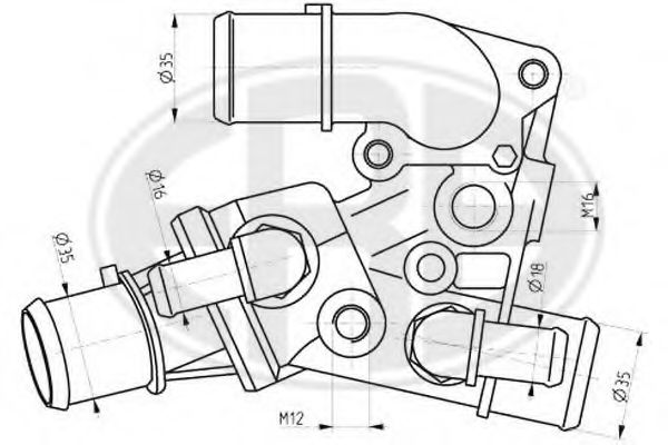 Термостат, охлаждающая жидкость ERA 350097