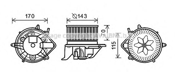 Электродвигатель, вентиляция салона AVA QUALITY COOLING BW8458