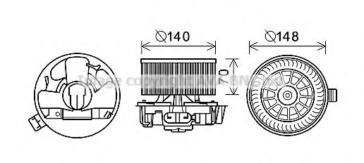 Электродвигатель, вентиляция салона AVA QUALITY COOLING DA8010