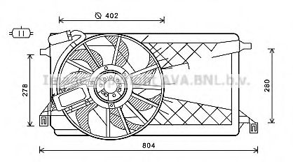 Вентилятор, охлаждение двигателя AVA QUALITY COOLING FD7563