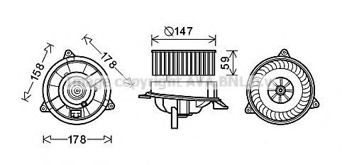 Электродвигатель, вентиляция салона AVA QUALITY COOLING FD8495