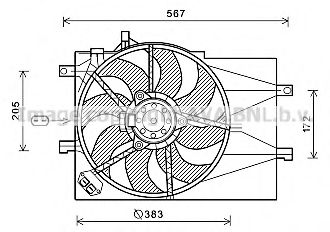 Вентилятор, охлаждение двигателя AVA QUALITY COOLING FT7598