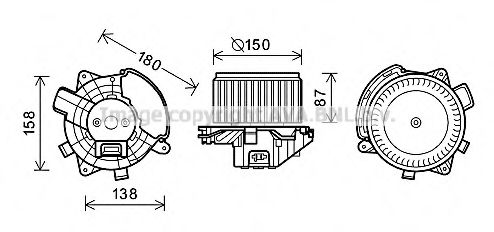 Электродвигатель, вентиляция салона AVA QUALITY COOLING FT8409