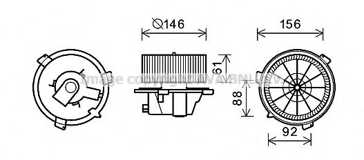 Электродвигатель, вентиляция салона AVA QUALITY COOLING FT8418