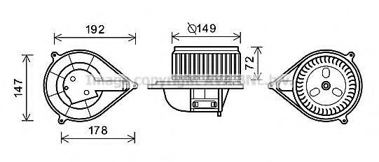 Электродвигатель, вентиляция салона AVA QUALITY COOLING FT8427