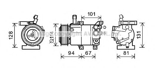 Компрессор, кондиционер AVA QUALITY COOLING KAK223