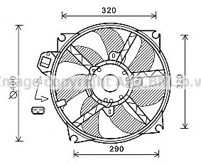 Вентилятор, охлаждение двигателя AVA QUALITY COOLING RT7563