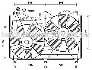 Вентилятор, охлаждение двигателя AVA QUALITY COOLING SZ7512