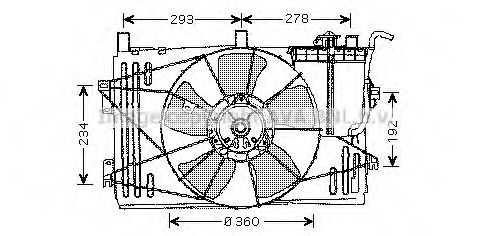 Вентилятор, охлаждение двигателя AVA QUALITY COOLING TO7508