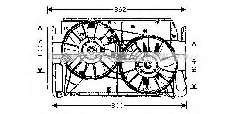 Вентилятор, охлаждение двигателя AVA QUALITY COOLING TO7551