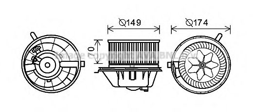 Электродвигатель, вентиляция салона AVA QUALITY COOLING VW8342