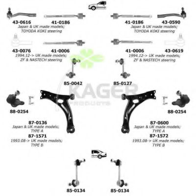 Подвеска колеса KAGER 800234