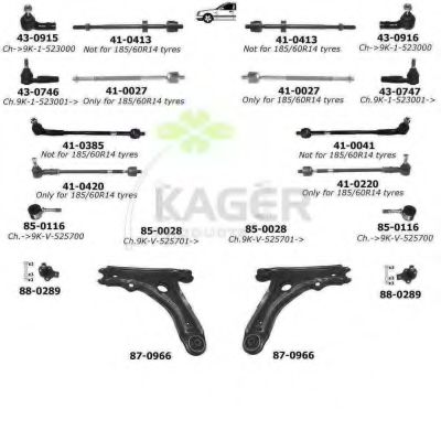 Подвеска колеса KAGER 800401