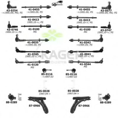 Подвеска колеса KAGER 801332