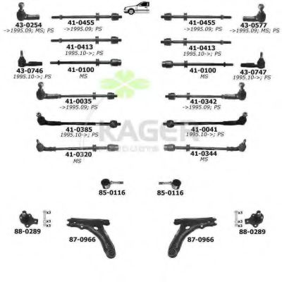 Подвеска колеса KAGER 801336