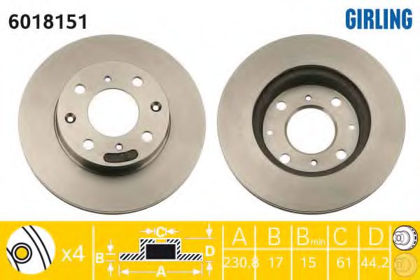 Тормозной диск GIRLING 6018151