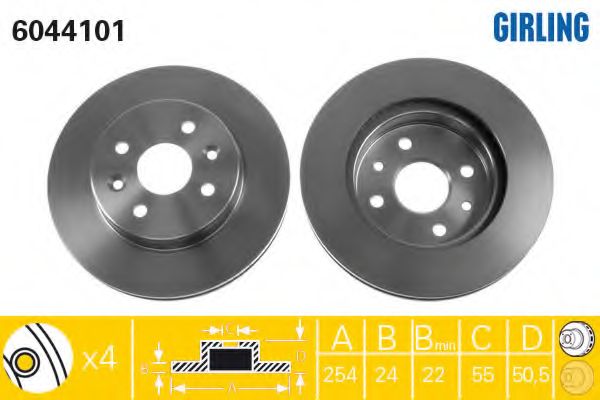 Тормозной диск GIRLING 6044101
