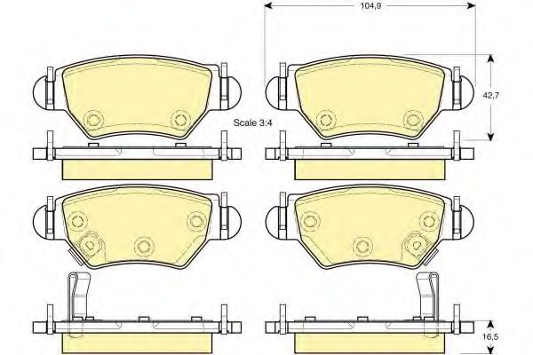 Комплект тормозных колодок, дисковый тормоз GIRLING 6114714