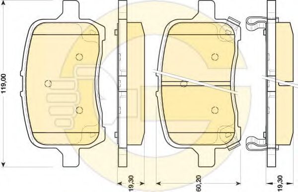 Комплект тормозных колодок, дисковый тормоз GIRLING 6117559